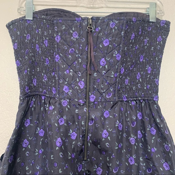 Rebecca Taylor silk floral strapless mini dress size 2 - Picture 8 of 14